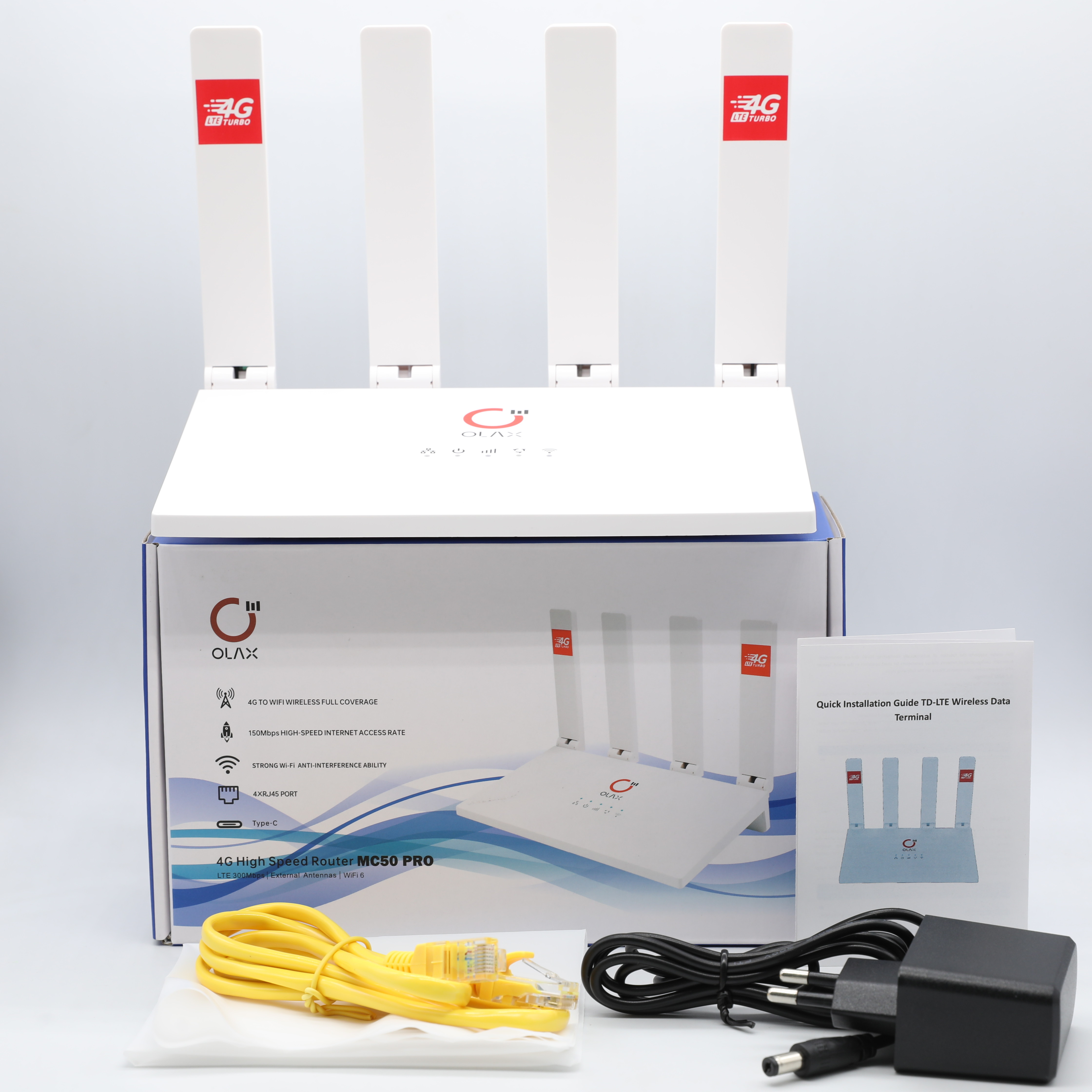 Modem Rj25 OLAX MC50 pro wifi RJ45 tarjeta SIM inalámbrica 4G LTE router cat4 cpe ...